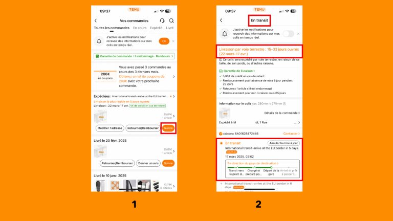 Temu Tracking Example Where are my Temu orders and how can I track the delivery?