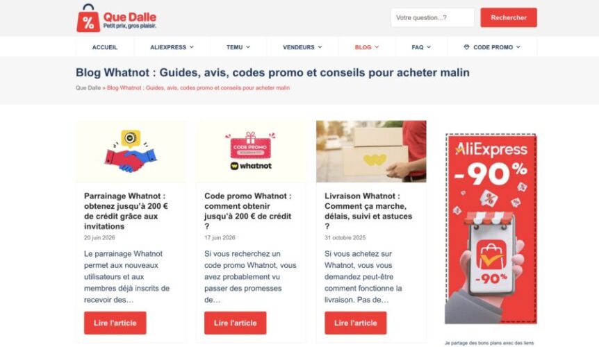 Créer du contenu autour de Whatnot