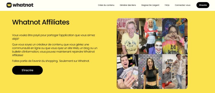 Le programme d'affiliation Whatnot